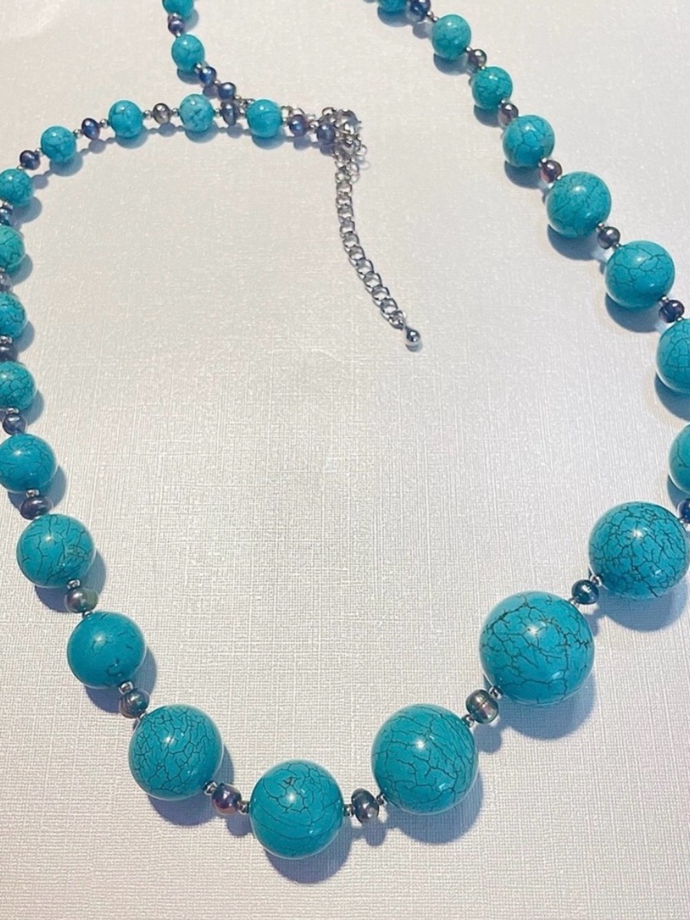 Faux Turquoise Bead Necklace - Women Jewelry